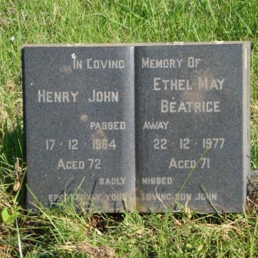 WHITELEY Henry John -1964 &amp; Ethel May Beatrice -1977