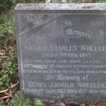 WHEELER Arthur Stanley -1953 :: WHEELER Henry Arnold 1927-1967