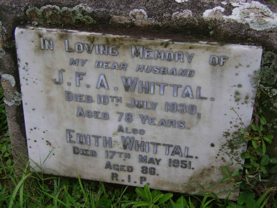 WHITTAL J.F.A. -1939 &amp; Edith -1951