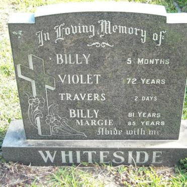 WHITESIDE Billy :: WHITESIDE Margie :: WHITESIDE Violet :: WHITESIDE Billy :: WHITESIDE Travers 