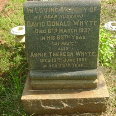 WHYTE David Donald -1937 &amp; Annie Theresa -1951