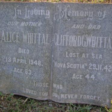 WHITTAL Clifford G. -1942 &amp; Alice -1948