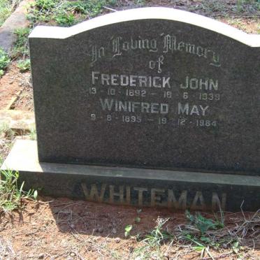 WHITEMAN Frederick John 1892-1939 &amp; Winifred May 1895-1984