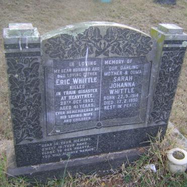 WHITTLE Eric -1952 &amp; Sarah Johanna 1914-1990