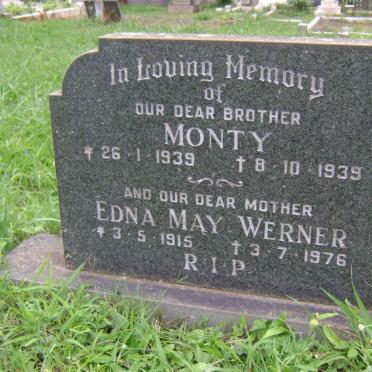 WERNER Edna May 1915-1976 :: WERNER Monty 1939-1939