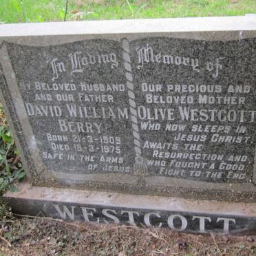 WESTCOTT David William Berry 1909-1975 &amp; Olive -1990