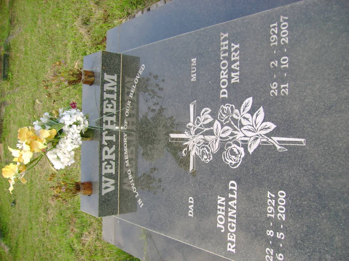 WERTHEIM John Reginald 1927-2000 &amp; Dorothy Mary 1921-2007