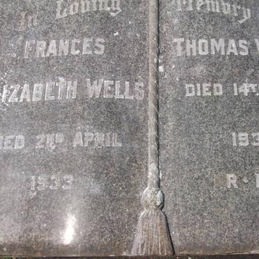 WELLS Thomas -1937 &amp; Frances Elizabeth -1933 