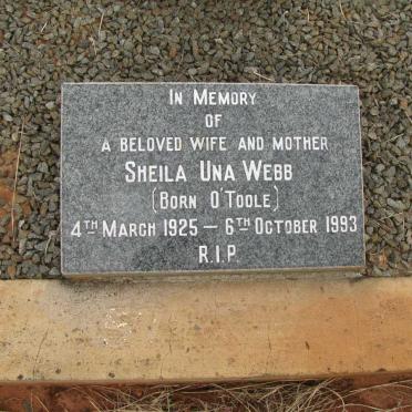 WEBB Sheila Una nee O’TOOLE 1925-1993 :: O’TOOLE Terence Kevin -1922