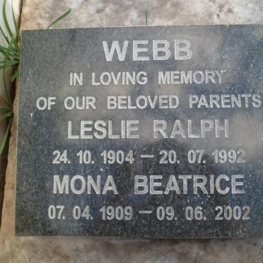 WEBB Walter Edwin -1937 &amp; Elizabeth Frances -1934 :: WEBB Kenneth Frederick -1956 :: WEBB Walter Herbert -1977