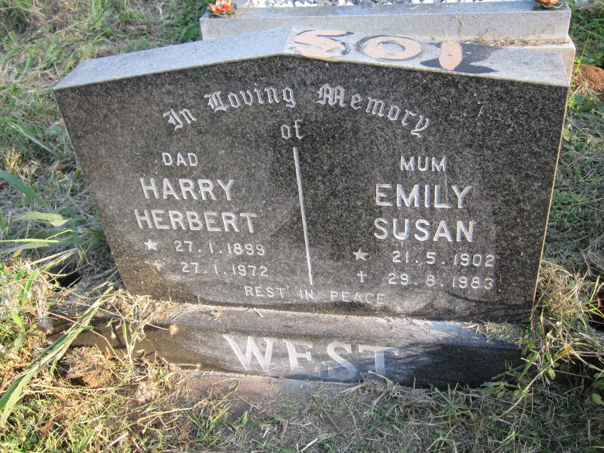 WEST Harry Herbert 1899-1972 &amp; Emily Susan 1902-1983