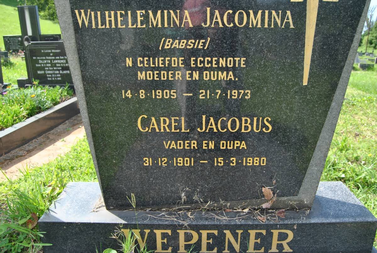WEPENER Carel Jacobus 1901-1980 &amp; Wilhelmina Jacomina 1905-1973