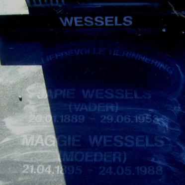 WESSELS Japie Wessels 1889-1953 &amp; Maggie 1895-1988