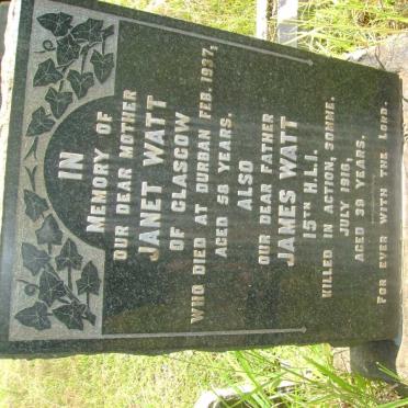 WATT James -1916 &amp; Janet -1937