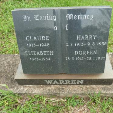WARREN Claude 1875-1948 &amp; Elizabeth 1877-1954 :: Harry 1912-1956 &amp; Doreen 1915-1987