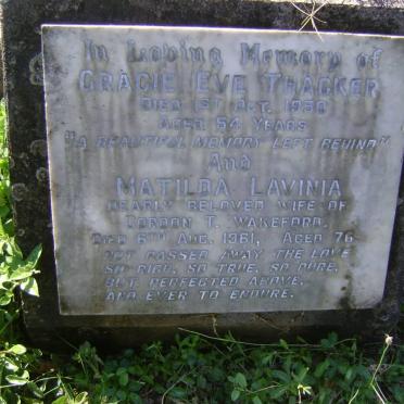 WAKEFORD Matilda Lavinia -1961 :: THACKER Gracie Eve -1950