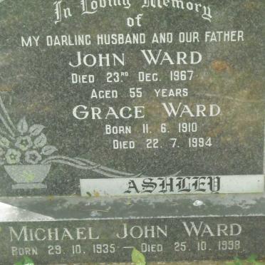WARD John -1967 &amp; Grace 1910-1994 :: WARD Michael John 1935-1998