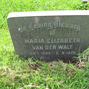WALT Maria Elizabeth, van der 1894-1975