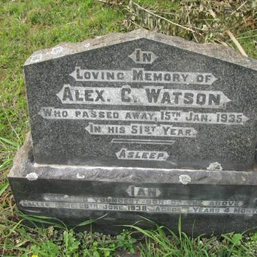 WATSON Alex C. -1935 :: WATSON Ian -1938 :: WATSON Fred -1941 :: WATSON Alice C. 1884-1953 