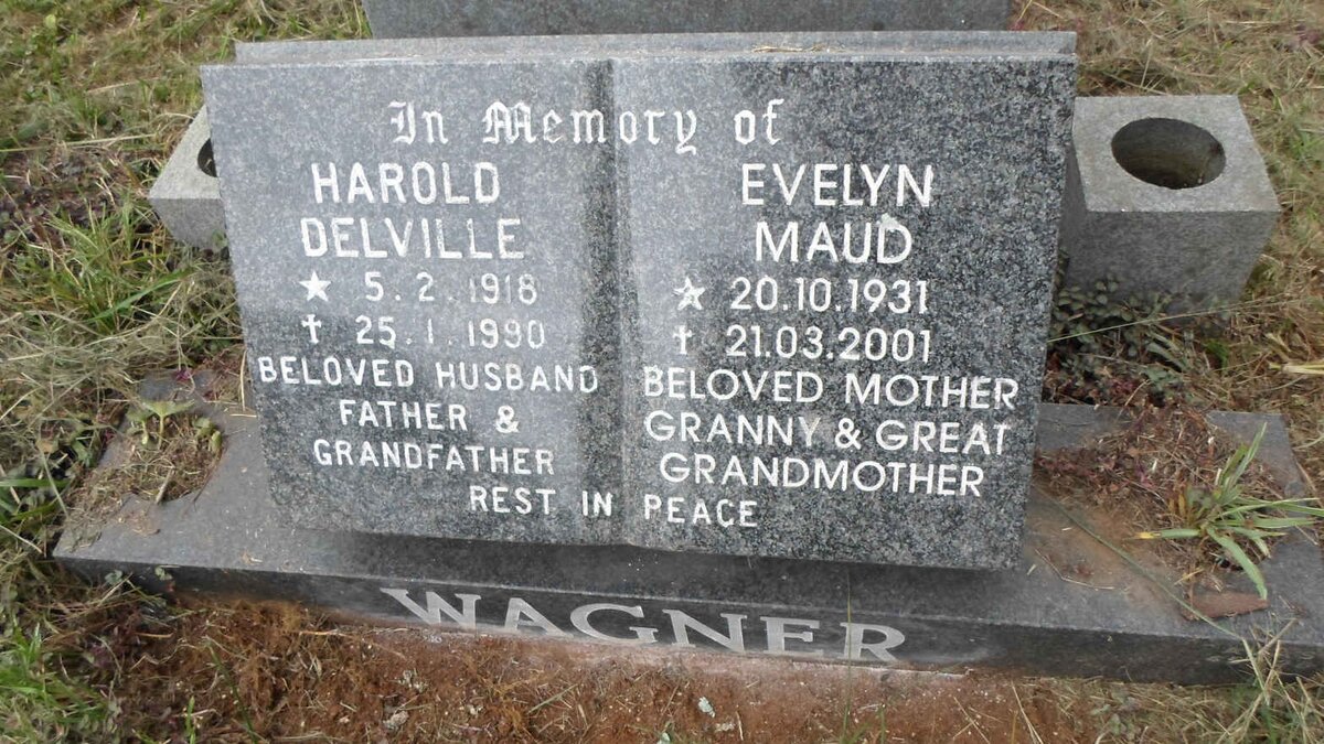 WAGNER Harold Delville 1918-1990 &amp; Evelyn Maud 1931-2001