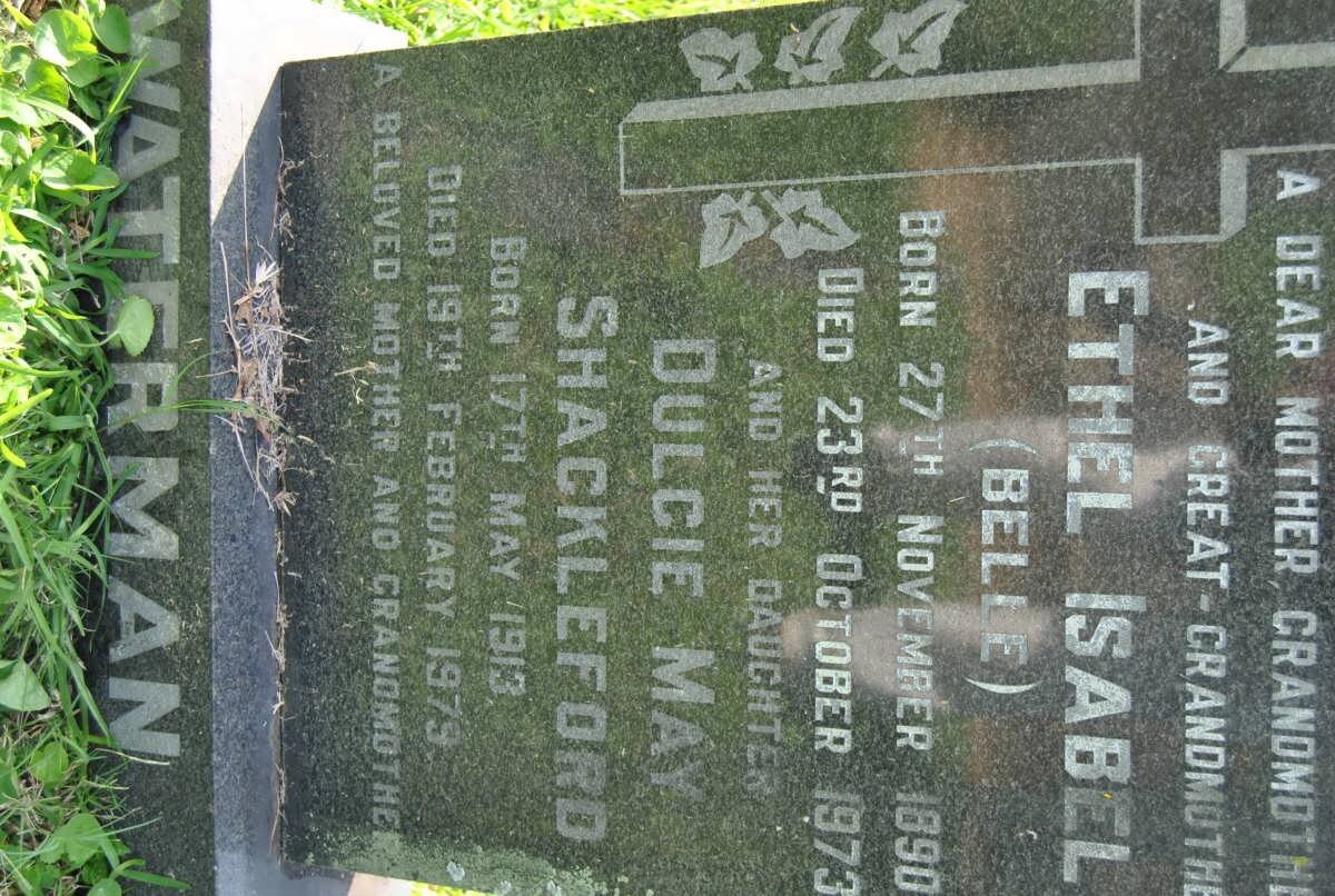 WATERMAN Ethel Isabel 1890-1973 :: SHACKLEFORD Dulcie May 1913-1979
