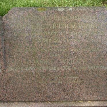 WRIGHT Charles Arthur -1953 &amp; Annie -1960 :: WRIGHT Bernard Edgar 1912-1998 &amp; Florence Elizabeth -1974