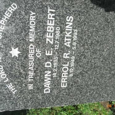 ZEBERT Dawn D.E. 1935-1980 :: ATKINS Errol R. 1949-1993