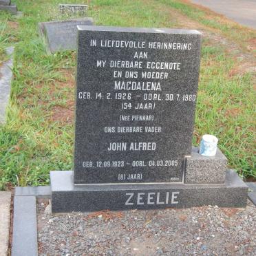 ZEELIE John Alfred 1923-2005 &amp; Magdalena 1926-1980