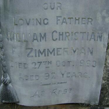 ZIMMERMAN William Christian F. -1963