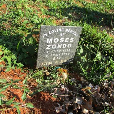 ZONDO Moses 1939-2019