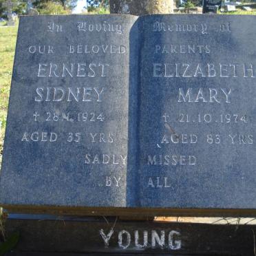YOUNG Ernest Sidney -1924 &amp; Elizabeth Mary -1974