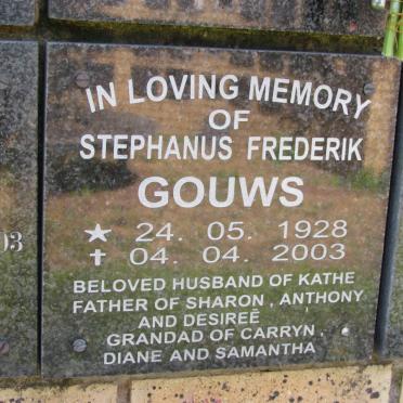 GOUWS Stephanus Frederik 1928-2003