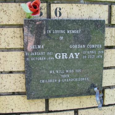 GRAY Gordan Comper 1919-1978 &amp; Selma 1921-1999
