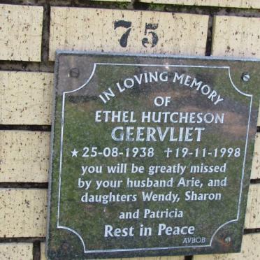 GEERVLIET Ethel Hutchinson 1938-1998