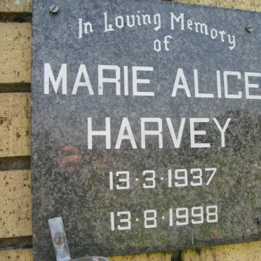 HARVEY Marie Alice 1937-1998