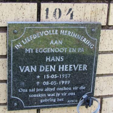 HEEVER Hans, van den 1957-1999