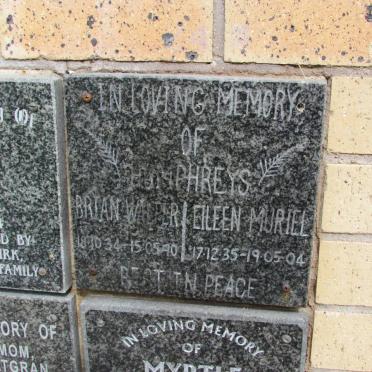 HUMPREYS Brian Walter 1934-1990 &amp; Eileen Muriel 1935-2004