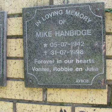HANBIDGE Mike 1942-1998