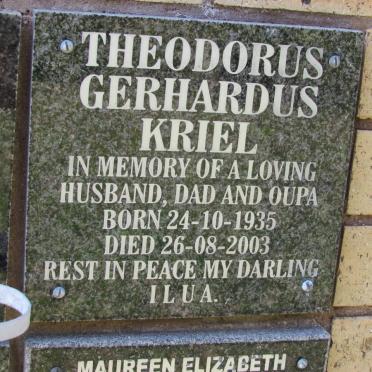 KRIEL Theodorus Gerhardus 1935-2003