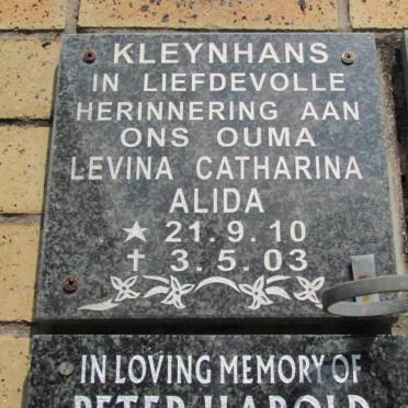 KLEYNHANS Levina Catharina Alida 1910-2003