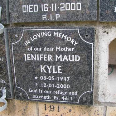 KYLE Jenifer Maud 1947-2000