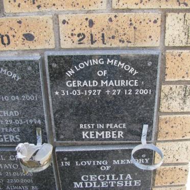KEMBER Gerald Maurice 1927-2001