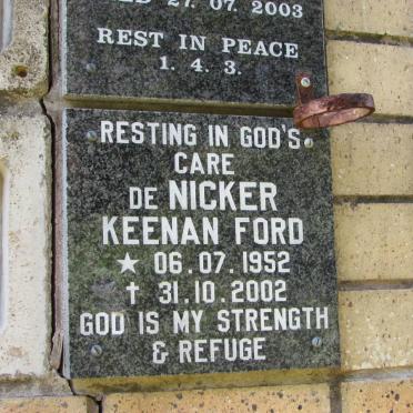 NICKER Kennan Ford, de 1952-2002