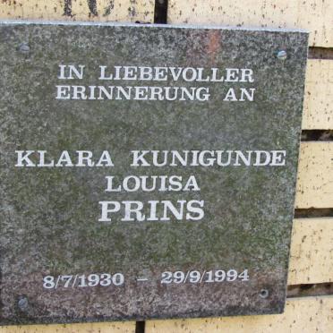 PRINS Klara Kunigunde Louisa 1930-1994