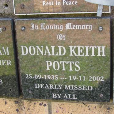 POTTS Donald Keith 1935-2002