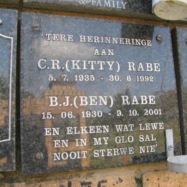 RABE B.J. 1930-2001 &amp; C.R. 1935-1992