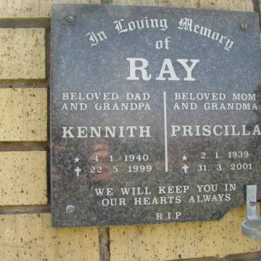 RAY Kennith 1940-1999 &amp; Pricilla 1939-2001