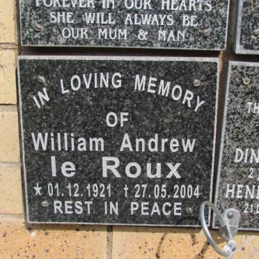 ROUX William Andrew, le 1921-2004