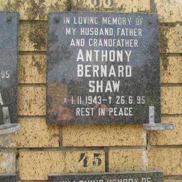 SHAW Anthony Bernard 1943-1995