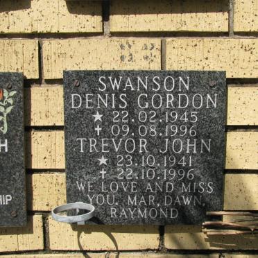 SWANSON Trevor John  1941-1996 :: SWANSON Denis Gordon 1945-1996